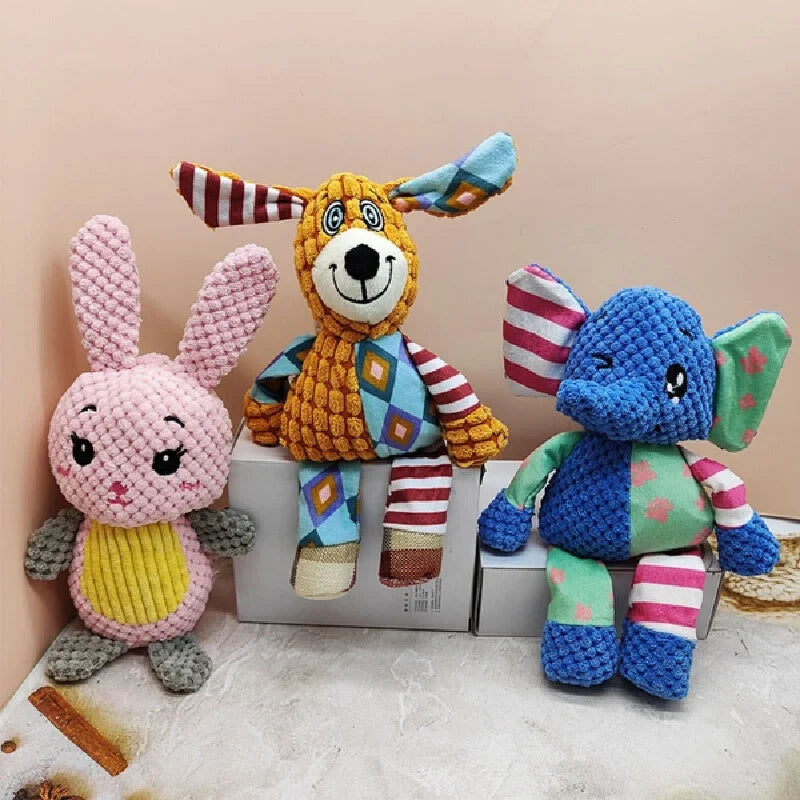 Chew Resistant Plush Dog Toy Voice-Producing Teeth Grinding Fun Exhausting Play Tool For Corgi And Other Dogs Pet Supplies