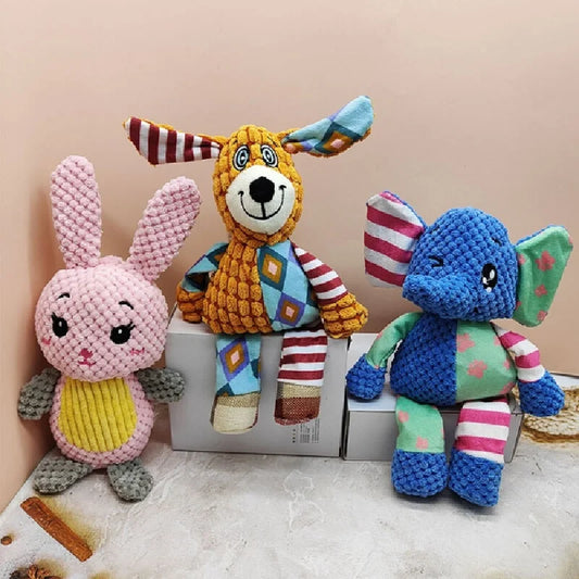 Chew Resistant Plush Dog Toy Voice-Producing Teeth Grinding Fun Exhausting Play Tool For Corgi And Other Dogs Pet Supplies