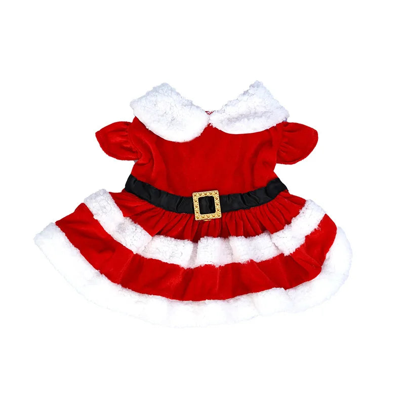 Soft Breathable Cats Christmas Dress Fashion Cute Santa Claus Dog Skirt  Warm Pet Christmas Costume New Year Clothes for Dogs