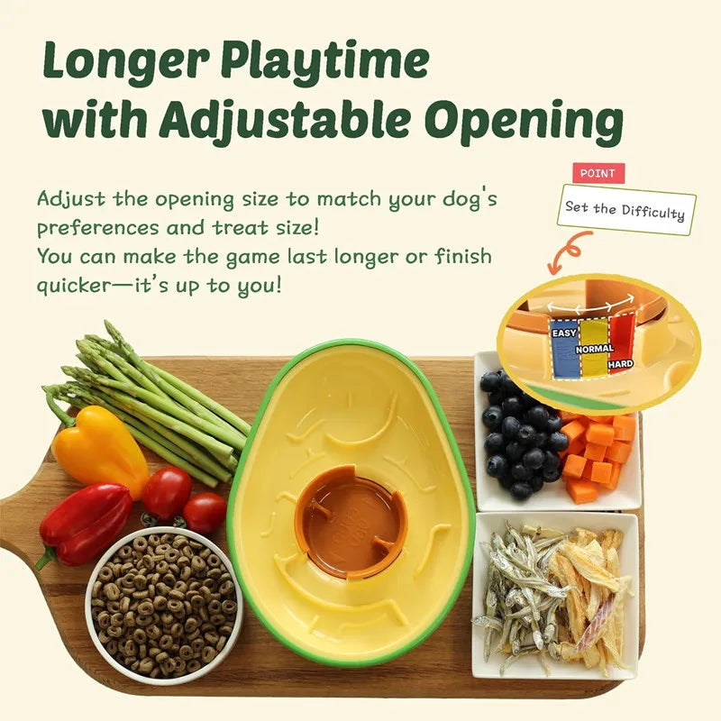 Avocado Training Pet Automatic Feeder Non-Spill Treat Dispensing Wobble Toys for Dogs cats slow feeder bowl