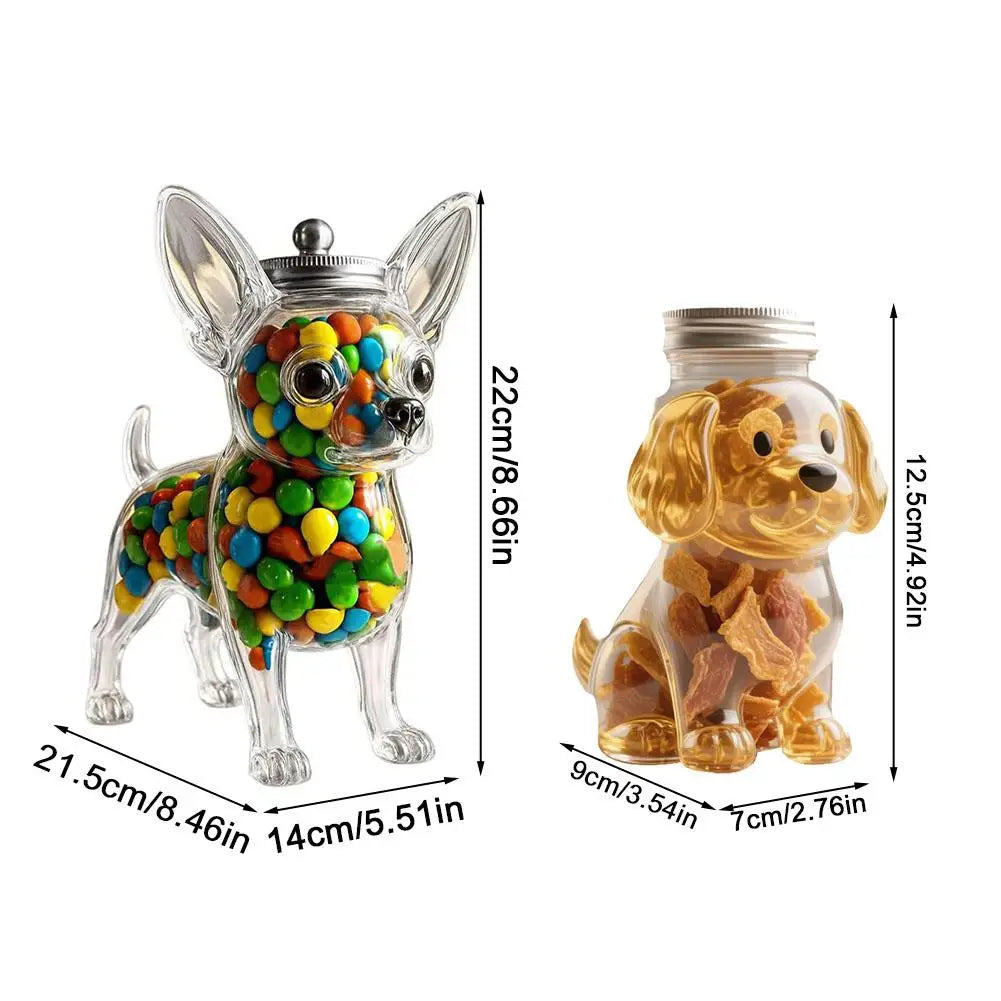 Dog Styling Pet Treat Jars Large Capacity Snack Sealed Container For Cookies, Candy, Coffee Pods Kitchenware