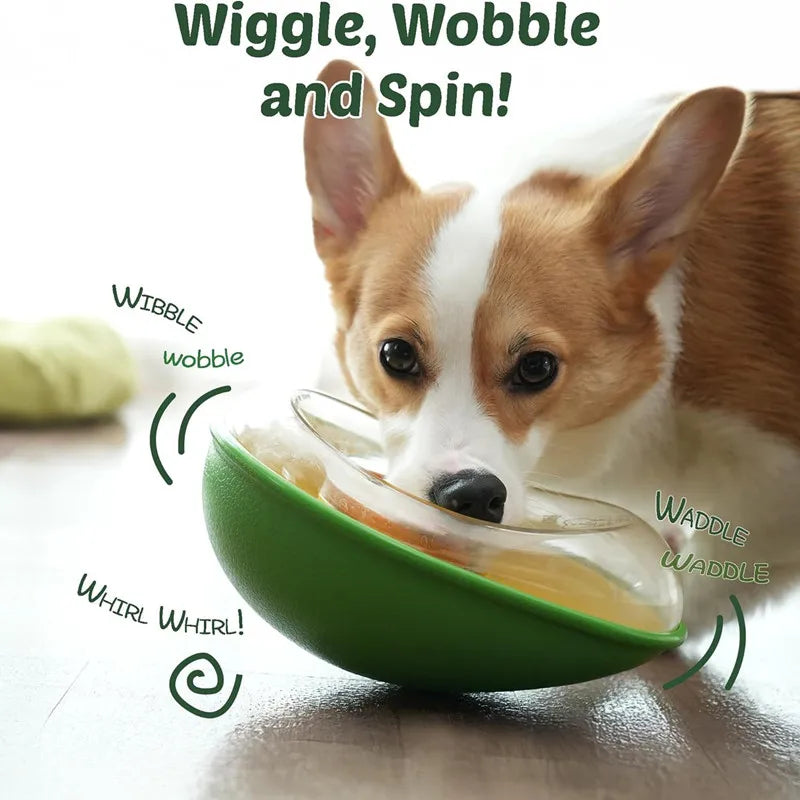Avocado Training Pet Automatic Feeder Non-Spill Treat Dispensing Wobble Toys for Dogs cats slow feeder bowl