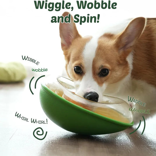 Avocado Training Pet Automatic Feeder Non-Spill Treat Dispensing Wobble Toys for Dogs cats slow feeder bowl